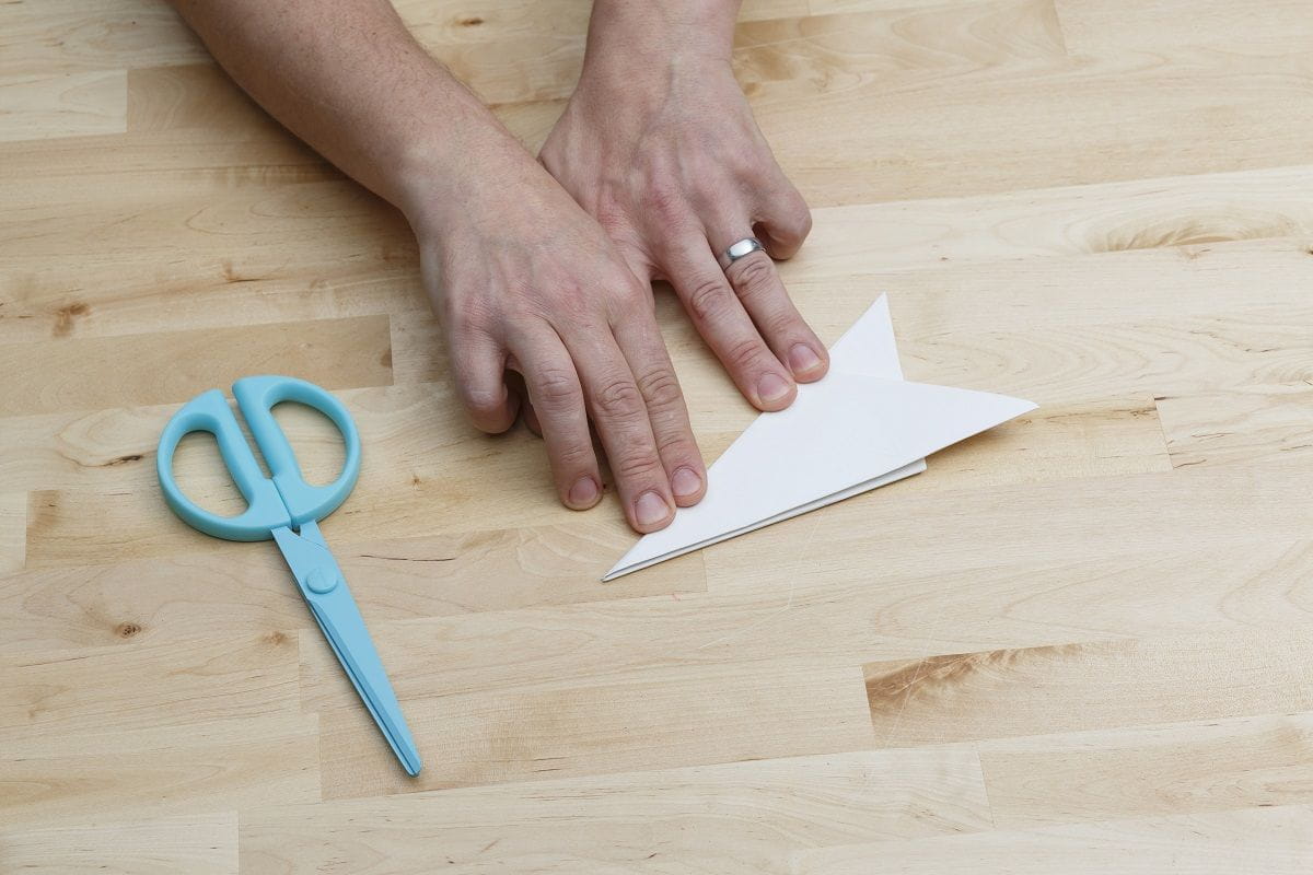 step 4 folding paper to look like a plane